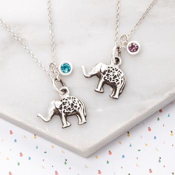 Sterling Silver Personalised Lucky Elephant Necklace, 2 of 4