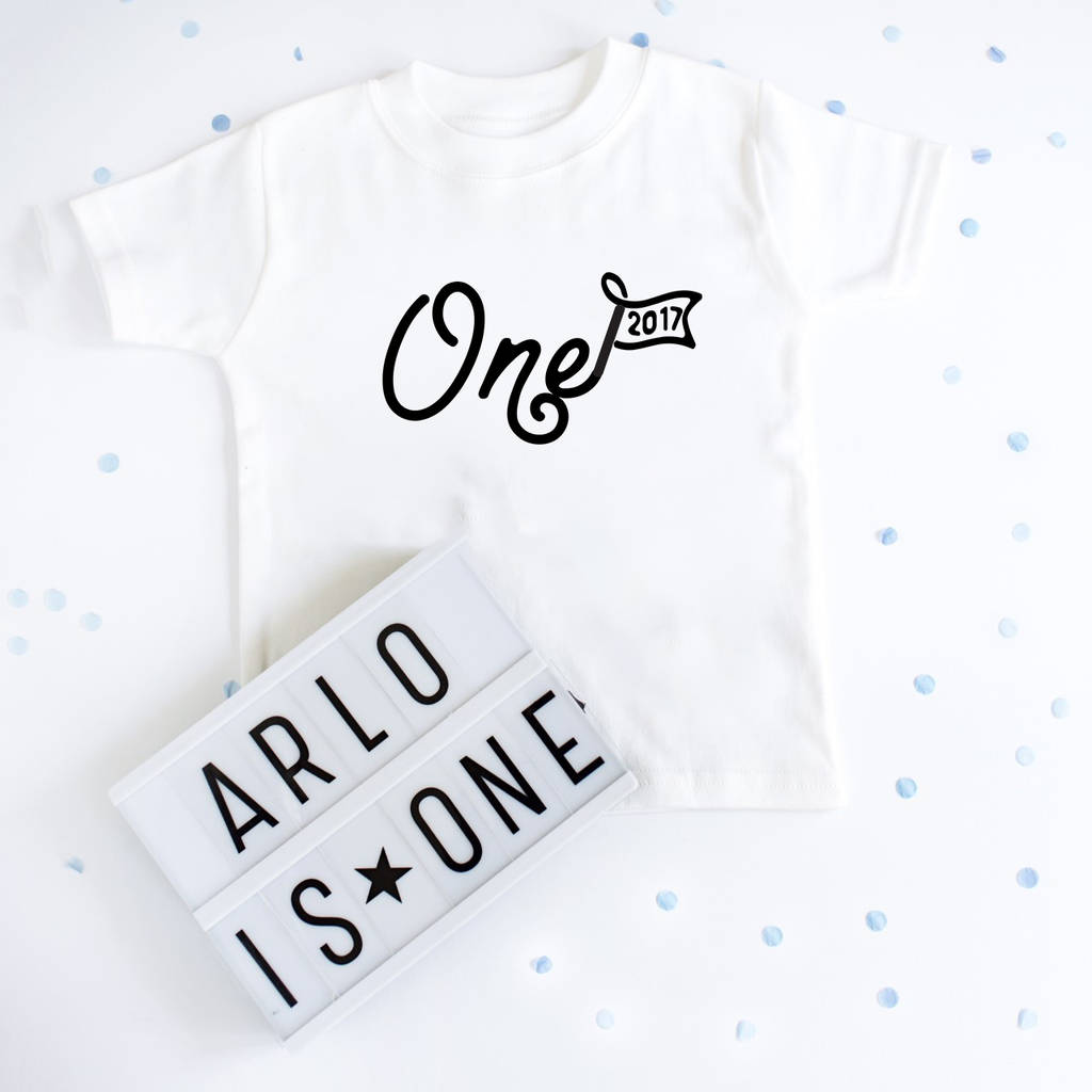 First Birthday Personalised Year T Shirt, 1 of 3