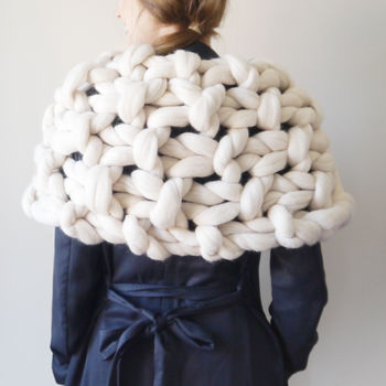 Chunky Knit Cape Scarf, 4 of 9