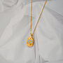 Blue Flower Gold Charm Necklace Non Tarnish, thumbnail 2 of 5