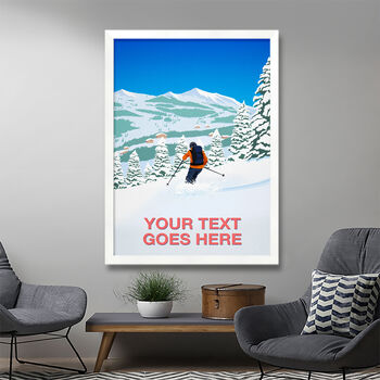 Personalised Skiing Art Print, 3 of 7