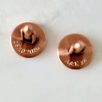 Secret Message Solid Copper Cufflinks, 3 of 8