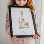 Alpacas Personalised Watercolour Print, thumbnail 1 of 5