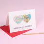 Personalised Map Hearts Valentines Card, thumbnail 7 of 8