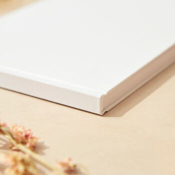 Simple Floral Linen Wedding Guest Book, 2 of 4