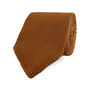 100% Polyester Diamond End Knitted Tie Caramel Brown, thumbnail 1 of 6