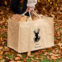 Father's Day Personalised Stag Jute Log Bag, thumbnail 1 of 7