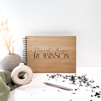 Real Wood Wedding Guest Book Alternative, 6 of 10