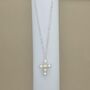 Pearl Cross Charm Necklace, thumbnail 1 of 3
