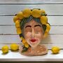 Handmade Lemon Head Lady Ceramic Vase, thumbnail 1 of 7