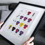 Palace Classic Retro Football Kits Team Print, thumbnail 1 of 4