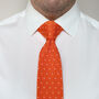 Men's Square End Knitted Tie With Dots | Orange, thumbnail 2 of 5