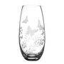 Butterfly Floral Barrel Crystal Glass Vase, thumbnail 2 of 3