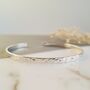 Solid Sterling Silver Hammered Cuff Bangle, thumbnail 6 of 10