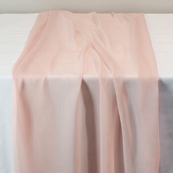 Chiffon Table Runner Pink, Ivory, Blush, 9 of 11