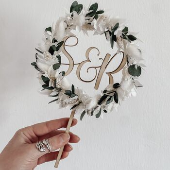 Personalised Initials Dried Flower Cake Topper, 2 of 2