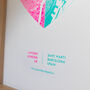 Two Location Risograph Heart Map Print, thumbnail 2 of 7