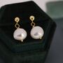 Genuine Baroque Pearl Dangle Stud Earrings, thumbnail 1 of 12