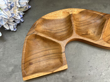 56cm Handcrafted Teak Wooden Snake Bowl – Serving Dish, 9 of 12