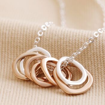 Organic Hoops Pendant Necklace In Silver Plating, 2 of 8
