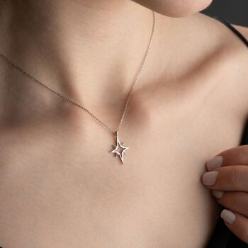 Sterling Silver North Star Necklace, 8 of 11