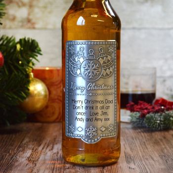 Personalised Christmas Blended Whisky With Pewter Label, 2 of 4