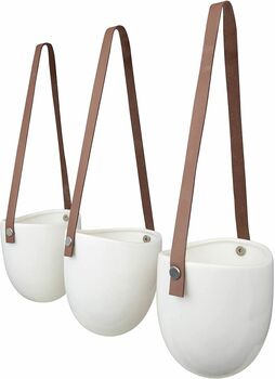 Three Set Of Hanging Ceramic Plant Pots Baskets, 4 of 7