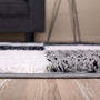 The Rugs Geometric Shaggy Rug Grey Checkered Rug, thumbnail 5 of 12