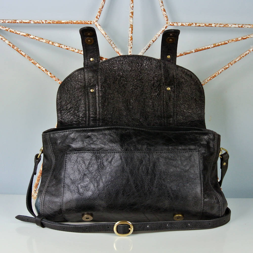 handcrafted black leather 'preston' bag by freeload accessories