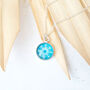 Sterling Silver Compass Necklace In Teal, thumbnail 1 of 7