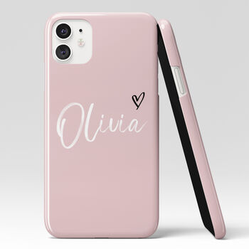 Personalised Dusty Pink Name Phone Case, 6 of 6