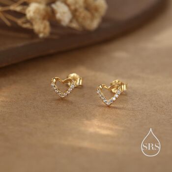 Sterling Silver Small Pair Of Open Heart Earrings, 6 of 12