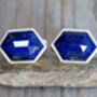Lapis Lazuli Cufflinks Set In Sterling Silver, thumbnail 1 of 5