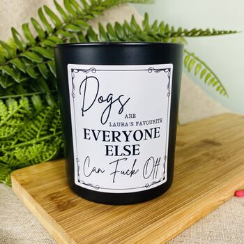 Personalised Funny Rude Dog Lover's Candle, 2 of 11
