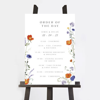 Pressed Wildflowers Wedding Order Of The Day Sign, 2 of 3