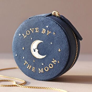 Sun And Moon Embroidered Round Jewellery Case, 11 of 12