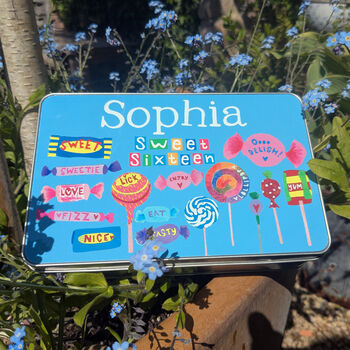 Personalised Sweet Sixteen Birthday Milestone Tin, 7 of 8