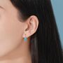 Sterling Silver Pear Cut Turquoise Stone Drop Hook Earrings, thumbnail 7 of 12