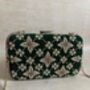 Emerald Green Velvet Handcrafted Clutch Bag, thumbnail 6 of 9