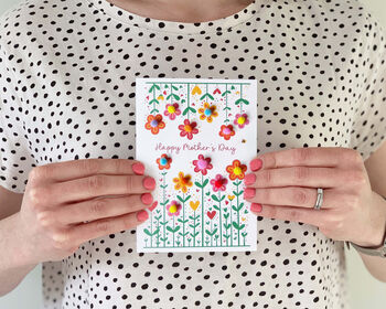 Handmade Mother's Day Card With Pom Pom Flowers, 2 of 6