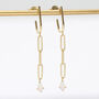 18ct Gold Plated Chain And Opal Earrings, thumbnail 2 of 6