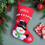 Personalised Christmas Stocking With Pom Poms, thumbnail 1 of 4