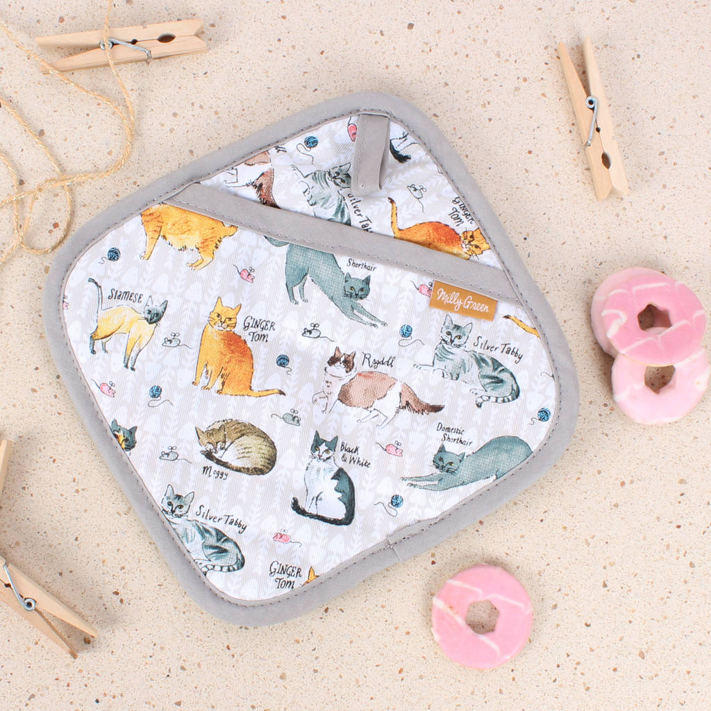 Curious Cats Pot Holder By Milly Green