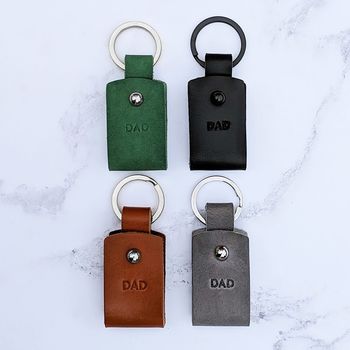 Personalised Leather Photo Keyring For Dad, 4 of 6