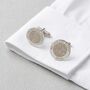 Text And Fingerprint Silver Cuff Links, thumbnail 2 of 12