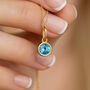 Personalised Gold Plated Sterling Silver March Aquamarine Birthstone Necklace, thumbnail 1 of 11