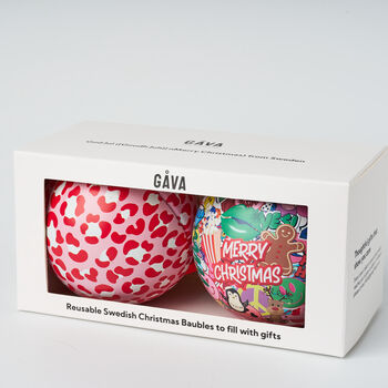 Duo Of Baubles In Swedish Design Filled With Swedish Candy, 12 of 12