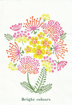 Pure Poetry Floral Wood Block Print Three Colour Options, 3 of 7