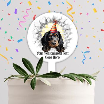 Personalised Gordon Setter Birthday Break Through Dog, 4 of 8