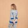 Indian Cotton Indigo Lotus Print Pyjama Set, thumbnail 2 of 4